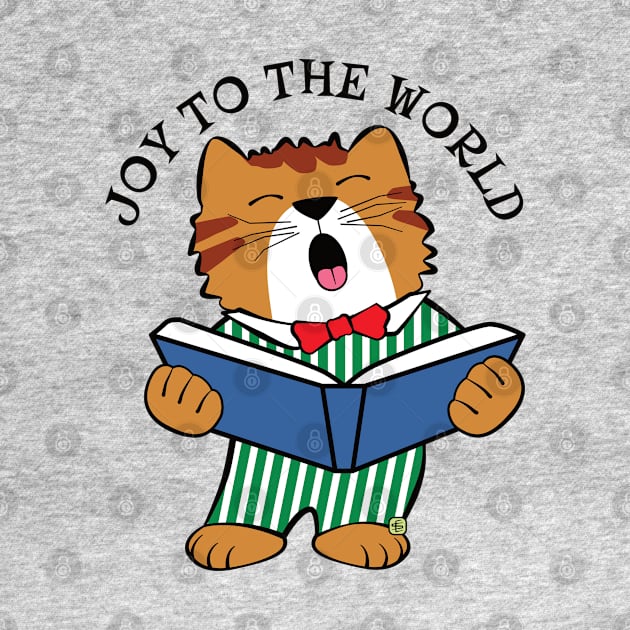 Christmas Cat Singing Joy to the World by Sue Cervenka